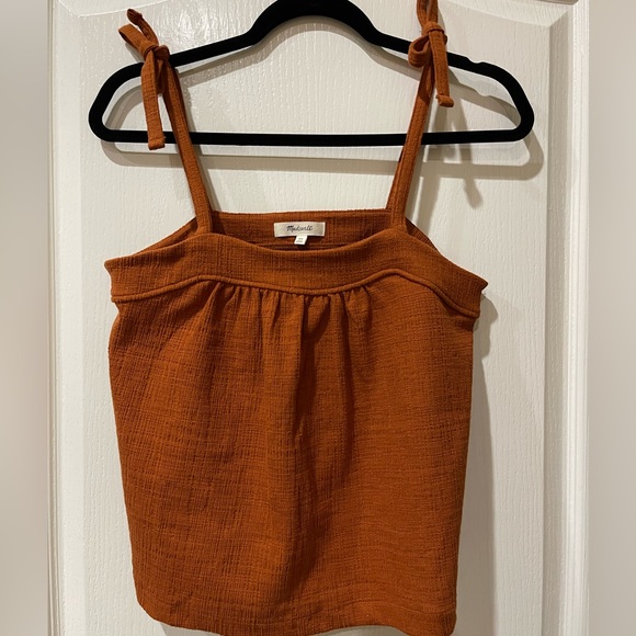 Madewell Crosshatch Tie Strap Crop Top - Picture 1 of 4